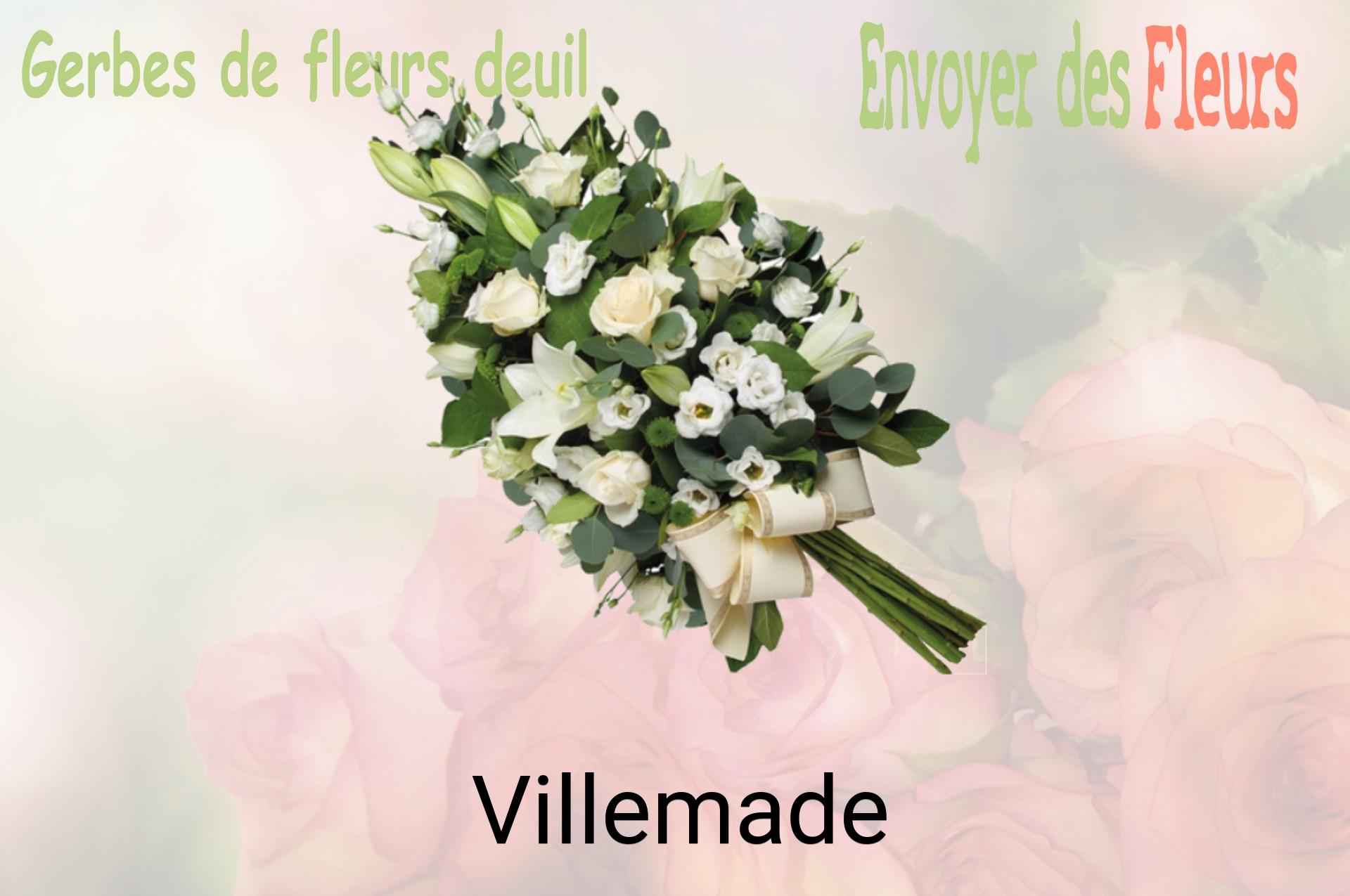 Gerbe de fleurs de deuil livrée à Villemade